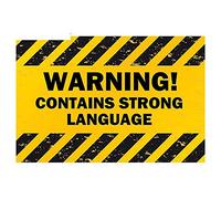 Calcomanía de advertencia de 13cm x 8,9 cm que contiene un lenguaje fuerte, pegatina para coche, nevera, carrocería de coche