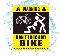Calcomanía de advertencia para bicicletas: calcomanía amarilla No toques bicicleta, vinilo protector impermeable, gráfico divertido resistente al sol, diseño de cinta de precaución | Etiqueta decor