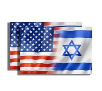 Calcomanía de bandera de aliado israelí estadounidense, calcomanía política de apoyo orgulloso de la paz, no la guerra, calcomanías de vinilo de alta calidad, paquete de 2, 5 pulgadas en el lado más