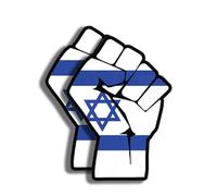 Calcomanía de bandera de Israel Power Fist, calcomanía política de apoyo orgulloso de la paz, no la guerra, calcomanías de vinilo de alta calidad, paquete de 2, 5 pulgadas en el lado más ancho,