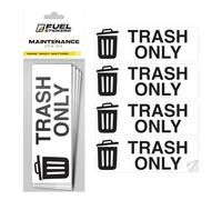 Calcomanía de basura para cubo de basura al aire libre, cubo de basura, autoadhesiva con vinilo de alta calidad, clasificación para interiores y exteriores, a prueba de clima, ultra duradera, fabricada en Estados Unidos (6 x 2 pulgadas), 4 etiquetas