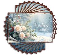 Calcomanía de botella funky | Snowy Winter's Dawn: A Bouquet of Hope Girly Adhesivo de vinilo duradero fácil de aplicar para invierno (6 x 9 cm)