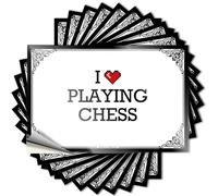 Calcomanía de café para adolescentes con texto en inglés "I Love Playing Chess Case Waterproof Vinyl Sticker" (8 x 12 cm)