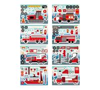 Calcomanía de camión de dibujos animados PET para vehículos de ingeniería para botella de agua, estuche para lápices, cuaderno, decoración de pared, vehículos, libros para niños pequeños