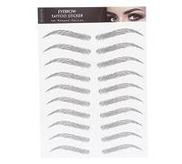 Calcomanía de Cejas Temporal Impermeable Profesional - 10 Diseños de Cejas Perfectas - Aplicación en Segundos, Duración 1-7 Días - Transpirable y Natural para Mujeres (Color Negro-08)