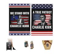Calcomanía de Charlie Kirk con texto en inglés "Rest in Peace Charlie Kirk" A True Patriot Charlie Kirk, 3.1 x 3.9 pulgadas, calcomanías para colgar en la pared, calcomanías Never Forget Charlie Kirk