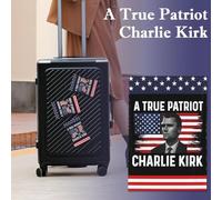 Calcomanía de Charlie Kirk con texto en inglés "Rest in Peace Charlie Kirk" A True Patriot Charlie Kirk, 3.1 x 3.9 pulgadas, calcomanías para colgar en la pared, calcomanías Never Forget Charlie Kirk