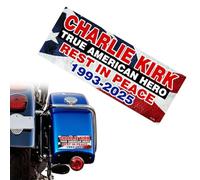 Calcomanía de Charlie Kirk True American Hero - Loving Memory Justice Memorial Freedom USA Patriot vinilo para coche, camión, ventana, laptop, calcomanía - Descansa en paz 2025, fácil de usar