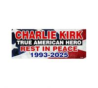 Calcomanía de Charlie Kirk True American Hero - TPUSA Loving Memory Justice Memorial Freedom USA Patriot vinilo para coche, camión, ventana, laptop, calcomanía - Descansa en paz 2025