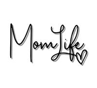 Calcomanía de corazón de la vida de mamá - calcomanía de vinilo para coche camión, computadora, cualquier lugar - vinilo premium para exteriores de 6 años (negro, 3)