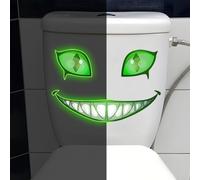 Calcomanía de Demonio que brilla en la oscuridad para el asiento del inodoro del baño, adhesivo impermeable de PVC para decoración en azulejos de vidrio y superficies lisas