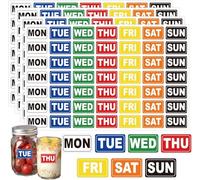 Calcomanía de día de la semana, etiquetas de día de la semana, 1.25 x 0.75 pulgadas, calcomanías semanales de lunes a sol, para calendarios de alimentos, suministros de oficina, 735 calcomanías de