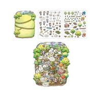 Calcomanía de escena 3D, serie de cuento de hadas, paisaje, etiquetas de cuentas de mano, suministros de diario, decoración de hadas, serie de cuentos de paisaje, escena infantil