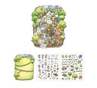 Calcomanía de escena 3D, serie de cuento de hadas, paisaje, etiquetas de mano, suministros de diario, serie de cuentos de hadas, paisaje infantil