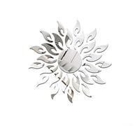 Calcomanía de espejo de girasol, 1 paquete de calcomanías de pared impermeables, decoración reflectante de fondo de TV, arte de vidrio fácil de aplicar para sala de estar dormitorio (plateado)