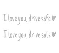 Calcomanía de espejo retrovisor con texto en inglés "I Love You Driving Safe", calcomanía para espejo retrovisor de coche con corazón, calcomanías de vinilo troqueladas para botella de agua,