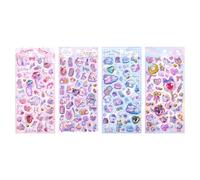 Calcomanía de espuma brillante de dibujos animados para niños, para cuaderno, diario, teléfono, cubierta de teléfono, álbumes de recortes, calcomanía decorativa segura