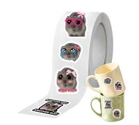 Calcomanía de hámster | 500 calcomanías extrañas de animales tristes y divertidos, calcomanías de hámster de 10 patrones, suministros de álbumes de recortes, calcomanías para botellas de agua y