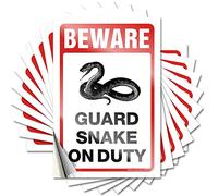 Calcomanía de herramienta Beware! Guard Snake On Duty Funny Sticker 10 Pcs Cave Man Bar Stickers para coche (12 x 18 cm)