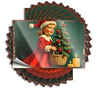 Calcomanía de herramienta con texto en inglés "A Girl Holding A Christmas Tree", 10 unidades, decoración de garaje para hombres, calcomanías divertidas para parachoques (6 x 9 cm)