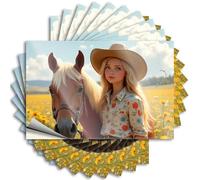 Calcomanía de herramientas con diseño de sueños florales: una mujer con su caballo en un campo de flores, 10 unidades, pegatinas para parachoques, caja de herramientas y calcomanías (6 x 9 cm)