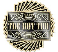 Calcomanía de herramientas con texto en inglés "What Happens in The Hot Tub Stays in The Funny Stickers", 10 unidades, 12 x 18 cm