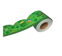 Calcomanía de hojas verdes para tablón de anuncios, fronteras decorativas para decoración de pared de pizarrón de aula, decoración de pared