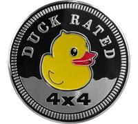 Calcomanía de insignia de metal Duck Rated para Jeep Wrangler, emblema redondo de automóvil 3D, insignia de metal para automóvil, calcomanías de 4 x 4, calcomanía decorativa para motocicleta