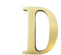 Calcomanía de latón Macizo de 1.7 Pulgadas, Letras inglesas, Adorno de Letras del Alfabeto de Metal, Letras y números autoadhesivos de Pared, señalización de dirección de casa, números de Puerta