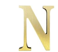 Calcomanía de latón Macizo de 1.7 Pulgadas, Letras inglesas, Adorno de Letras del Alfabeto de Metal, Letras y números autoadhesivos de Pared, señalización de dirección de casa, números de Puerta