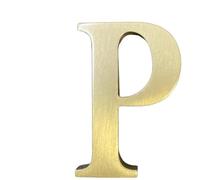 Calcomanía de latón Macizo de 1.7 Pulgadas, Letras inglesas, Adorno de Letras del Alfabeto de Metal, Letras y números autoadhesivos de Pared, señalización de dirección de casa, números de Puerta
