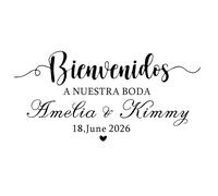 Calcomanía de letrero de bienvenida para boda en español, Bienvenidos a Boda, y personalizados, adhesivo personalizado para entrada de boda, vinilo removible de calidad (tablero no incluido)
