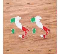Calcomanía de mapa de la bandera italiana de Italia para Fiat Ferrari, Alfa Romeo, paquete de 2 unidades reflectantes de 4 pulgadas, para coche, barco, laptop, taza