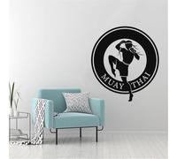 Calcomanía de Muay Thai Kickboxing Club Boxer para coche, vinilo de combate, decoración de pared, calcomanías mixtas de club de artes marciales, 40 x 42 cm