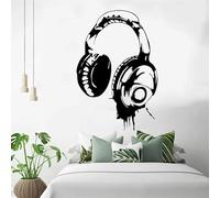 Calcomanía de pared con auriculares para videojuegos, decoración de pared para videojuegos, pegatina de vinilo para pared de Gamer, póster artístico para pared de habitación de juegos para niños