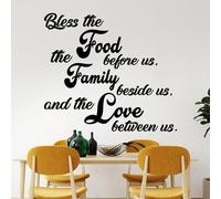 Calcomanía de pared con cita de restaurante Bless The Food Before us Family Beside Us Prayer para decoración de cocina y comedor, 48 x 43 cm