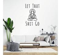 Calcomanía de pared con citas de vinilo Let That Shit Go, decoración de pared extraíble para dormitorio, sala de estar, cocina, 24 pulgadas