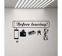 Calcomanía de pared con frase «Before Leaving Home» para la entrada del hogar o la oficina, calcomanía de pared de vinilo artístico, 72 x 42 cm