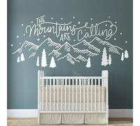 Calcomanía de pared con texto en inglés "The Mountains are Calling" | Vinilo decorativo para habitación de niños, 93 x 42 cm