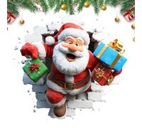 Calcomanía de pared creativa de Navidad | Calcomanía extraíble de diseño de pared rota, calcomanías de invierno para sala de estar para el hogar, dormitorio, oficina, , estudio, dormitorio