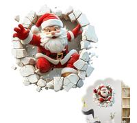 Calcomanía de pared creativa de Navidad, diseño de dibujos animados de Papá Noel 3D, calcomanías de Navidad extraíbles de PVC para puerta y ventana, decoración del hogar de Navidad de invierno para