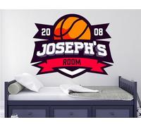 Calcomanía de Pared de Baloncesto Personalizable - Decoración Perfecta para Habitación de Niños y Dormitorio