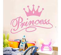 Calcomanía de pared de corona de princesa, murales de pared de corona real, diseño artístico de vinilo, decoración de pared divertida para adolescentes, niños, dormitorio, hogar, sala de juegos, papel