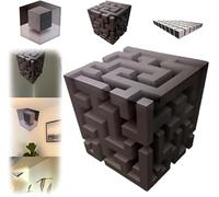 Calcomanía De Pared De Esquina Con Ilusión óptica En 3d, Pegatina De Cubo Estereoscópica Grande Extraíble para Despegar t Pegar, Arte De Pared Que Remodela La Realidad,Desprendibles (A)