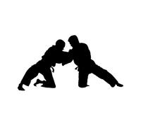 Calcomanía de pared de judo y karate, estudio de arte de Jiu Jitsu, decoración de dormitorio, vinilo adhesivo para niños, decoración del hogar, carteles, tatuajes de pared pequeños, 42x22 cm
