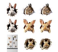 Calcomanía de pared genérica del agujero de conejo - Conejo de Pascua lindo que atraviesa pegatinas decorativas | 8Calcomanías Conejo Para Despegar Y Pegar, Para El Hogar Dormitorio Enfermería Cocina