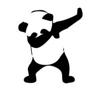 Calcomanía de pared Panda Decoración de pared Panda Vinilo Panda Pegatina de pared Calcomanía Panda Guardería Increíble Animal Habitación de los niños Pegatina-XL-79x92cm-Black