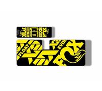 Calcomanía de repuesto para amortiguador trasero compatible con Fox Float X2 2021 Factory Series amarillo (mate)