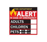 Calcomanía de rescate de mascotas de seguridad contra incendios, calcomanías para ventana de mascotas, calcomanía de alerta impermeable de alta visibilidad, aviso de caja de puerta para bomberos