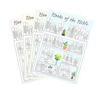 Calcomanía de seguimiento de estudio bíblico, juego de 4 calcomanías para estantería, tablero de control de lectura de las Escrituras, planificador de estudio cristiano, sistema de seguimiento